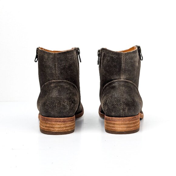 Kork Ease Women Riley Taupe Distress Leather Western Ankle Boots size 7 - Picture 4 of 9